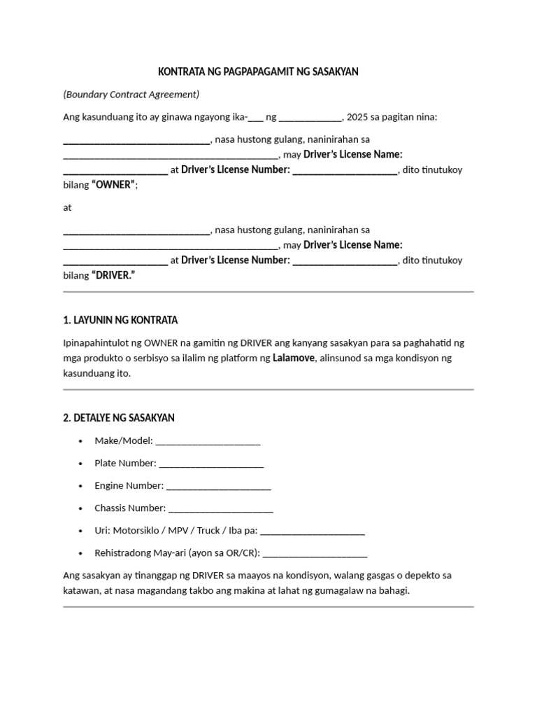 Tagalog Contract | PDF