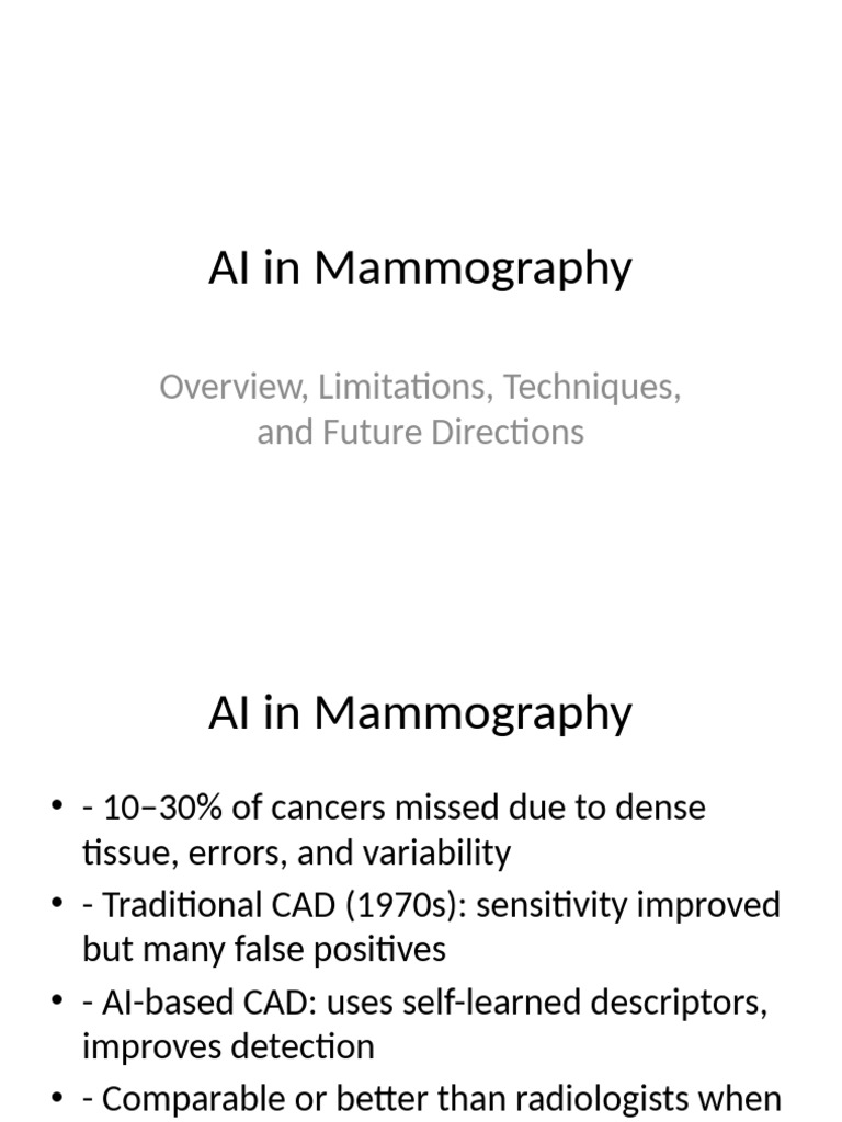 AI Advancements in Mammography Detection | PDF