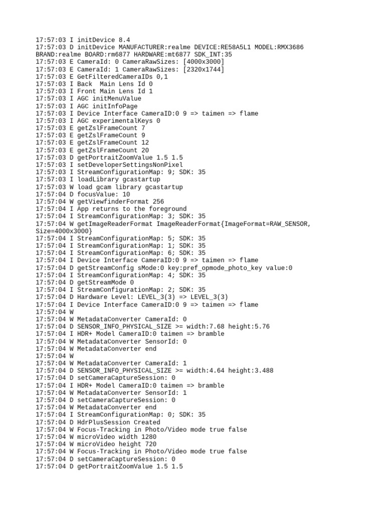 Realme RMX3686 Camera Log Analysis | PDF | Software Development Kit ...
