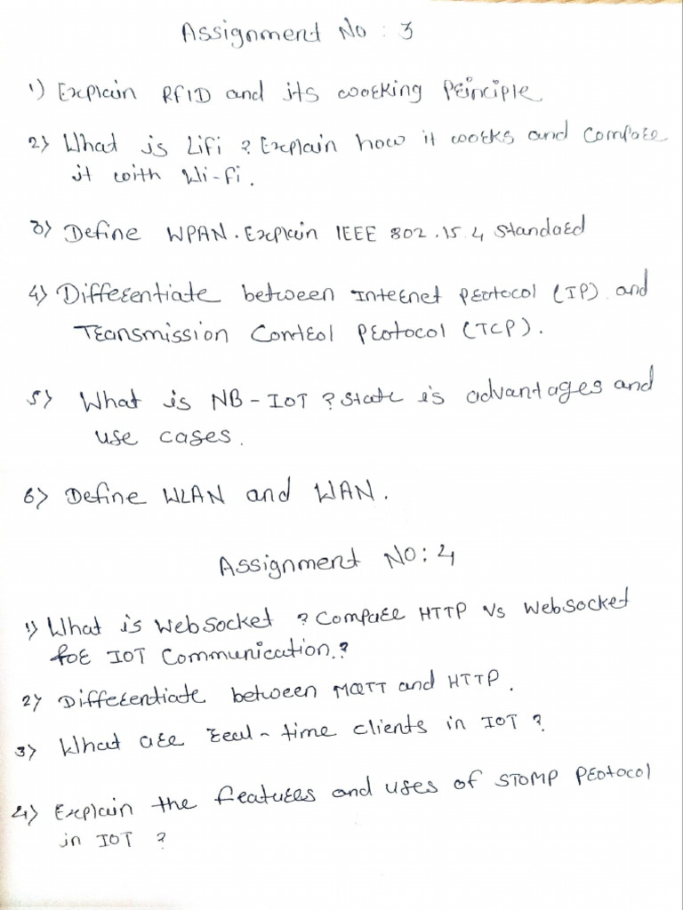 IoT Assignment (3 To 6) | PDF