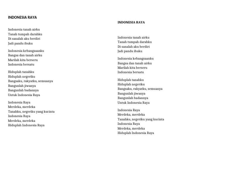 Lirik Lagu Indonesia Raya | PDF
