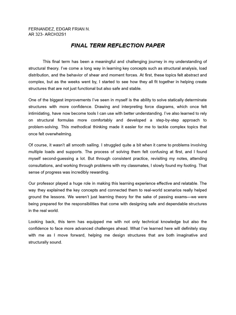 Final Reflection on Structural Theory | PDF
