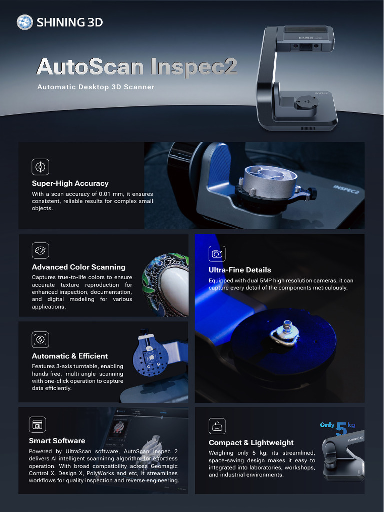 AutoScan Inspec 2: Precision 3D Scanner | PDF | Imaging | Computing
