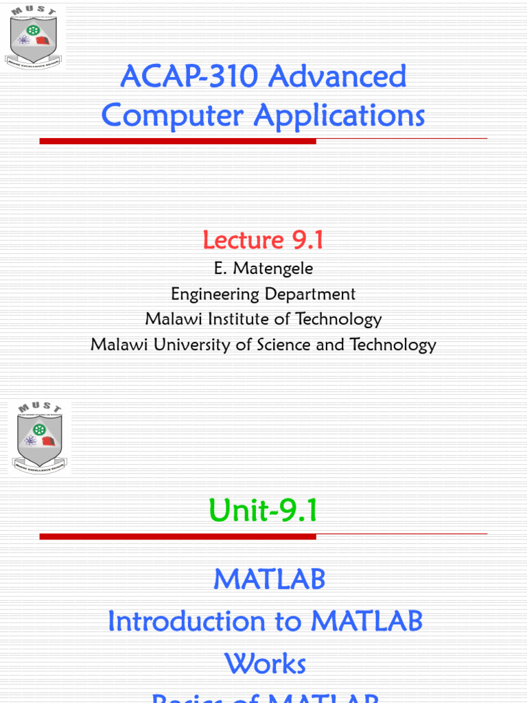 MATLAB Basics and Functions Overview | PDF | Matlab | Matrix (Mathematics)