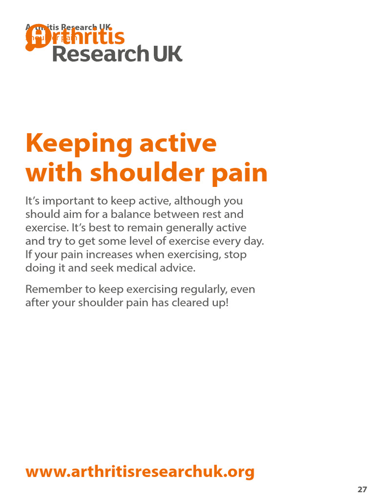 Exercises for Shoulder Pain Relief | PDF | Elbow | Shoulder