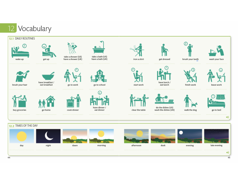 Routines Verbs Vocabulary | PDF