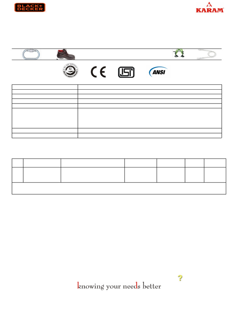 Karam Safety Belt Test Certificate | PDF