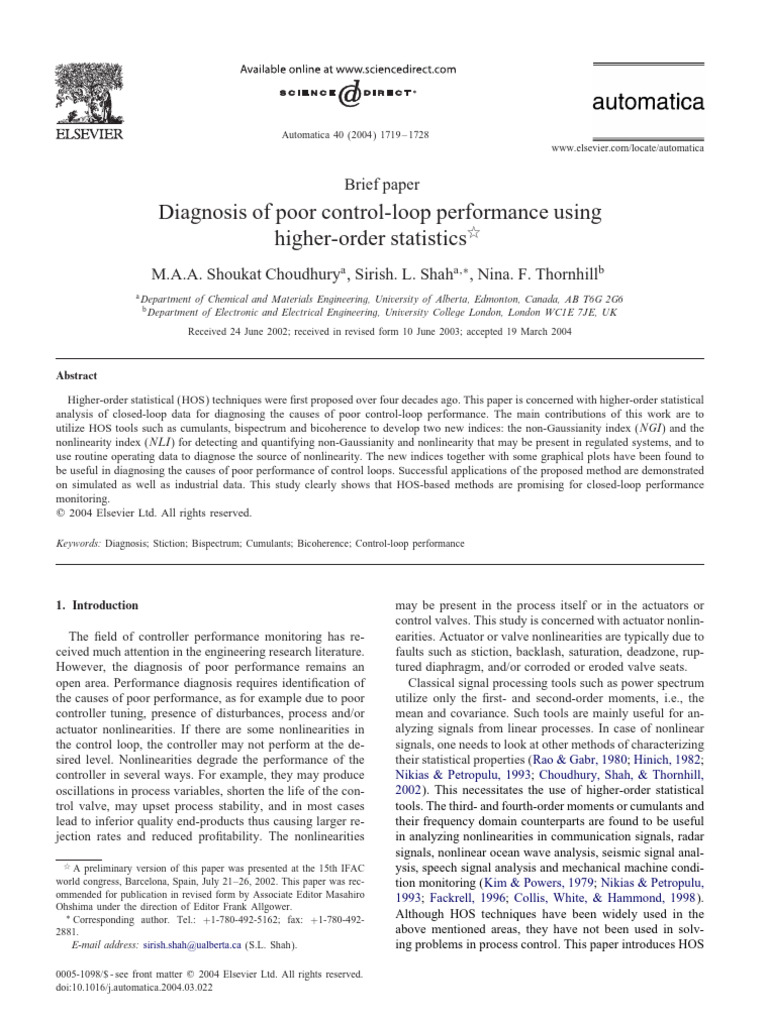 Diagnosing Control-Loop Performance Issues | PDF | Control Theory ...
