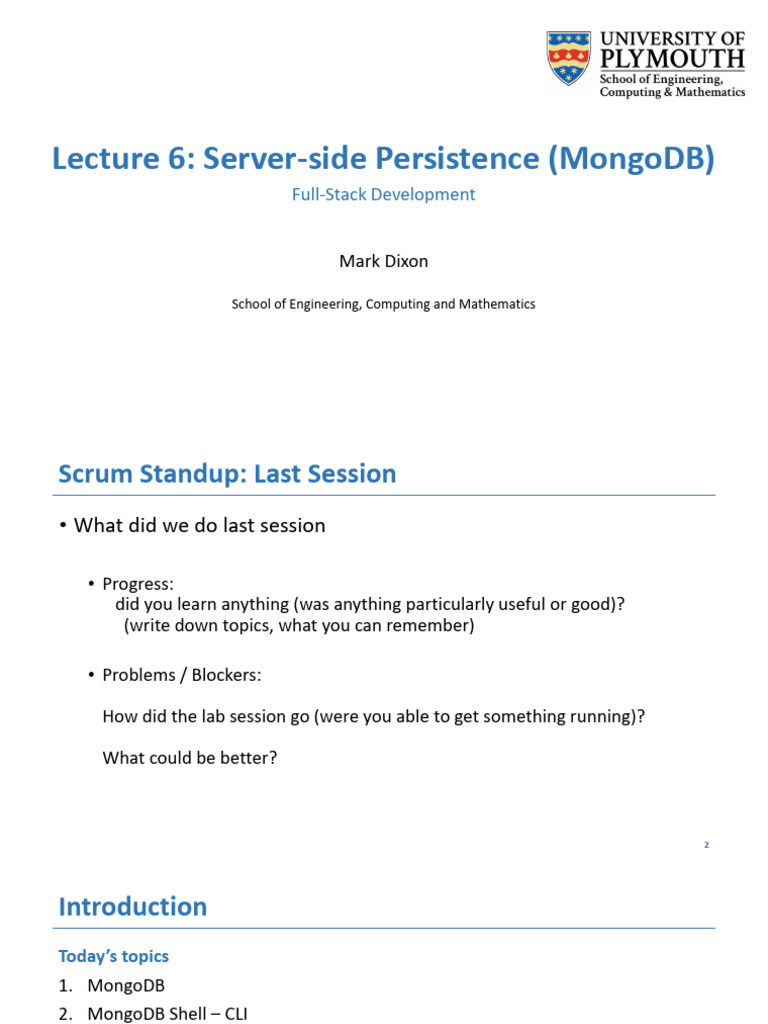 MongoDB for Full-Stack Development | PDF | Mongo Db | Databases