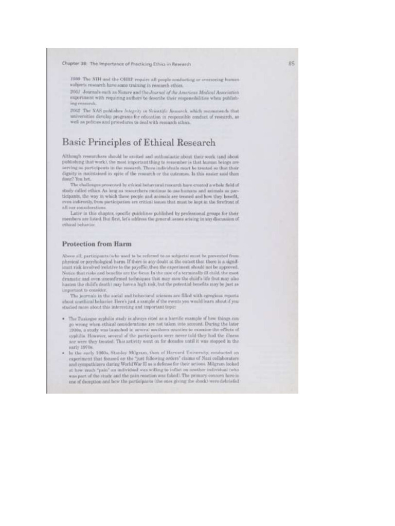 Basic Priciples of Ethical Research | PDF