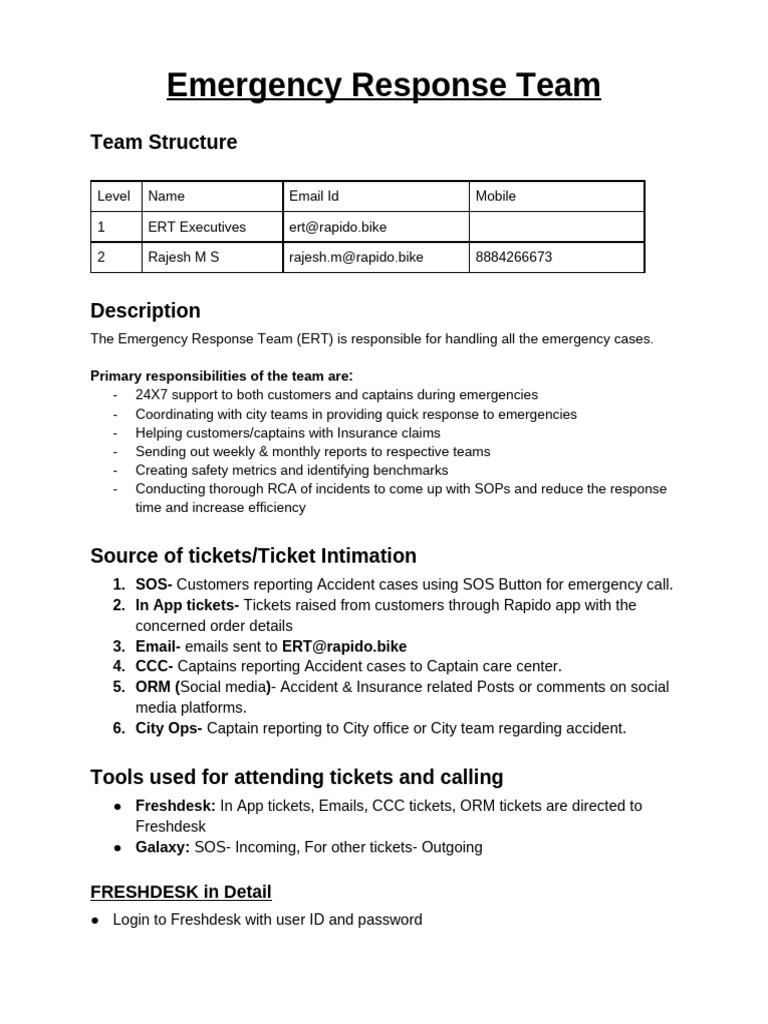 Emergency Response Team Structure and Protocols | PDF | Insurance