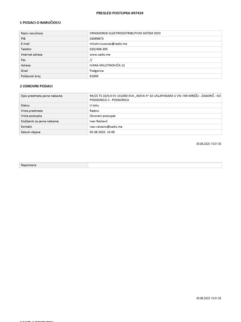 Pregled Postupka #97434 | PDF