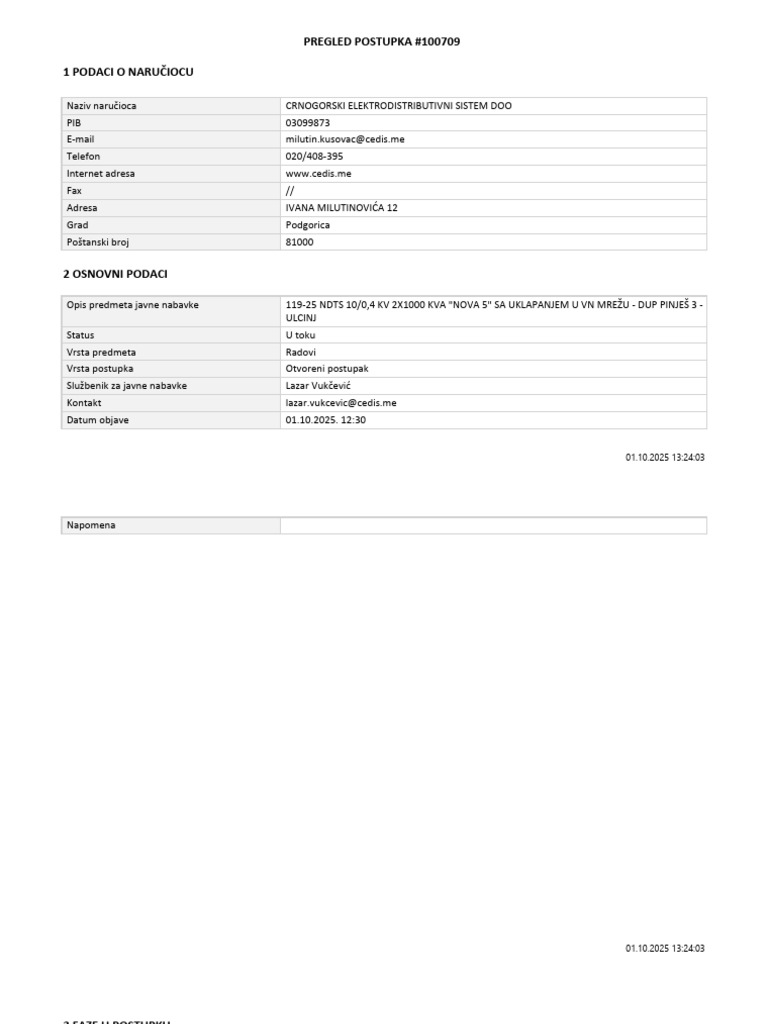 Pregled Postupka 100709 | PDF