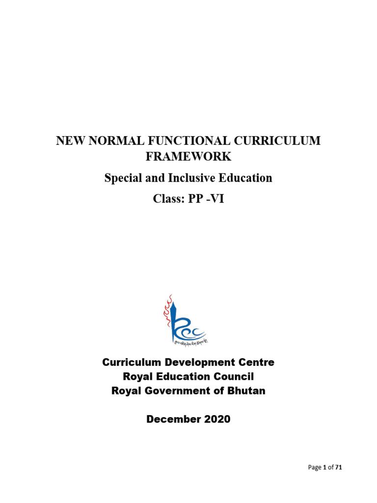 New Normal SEN Curriculum Framework | PDF | Learning | Curriculum