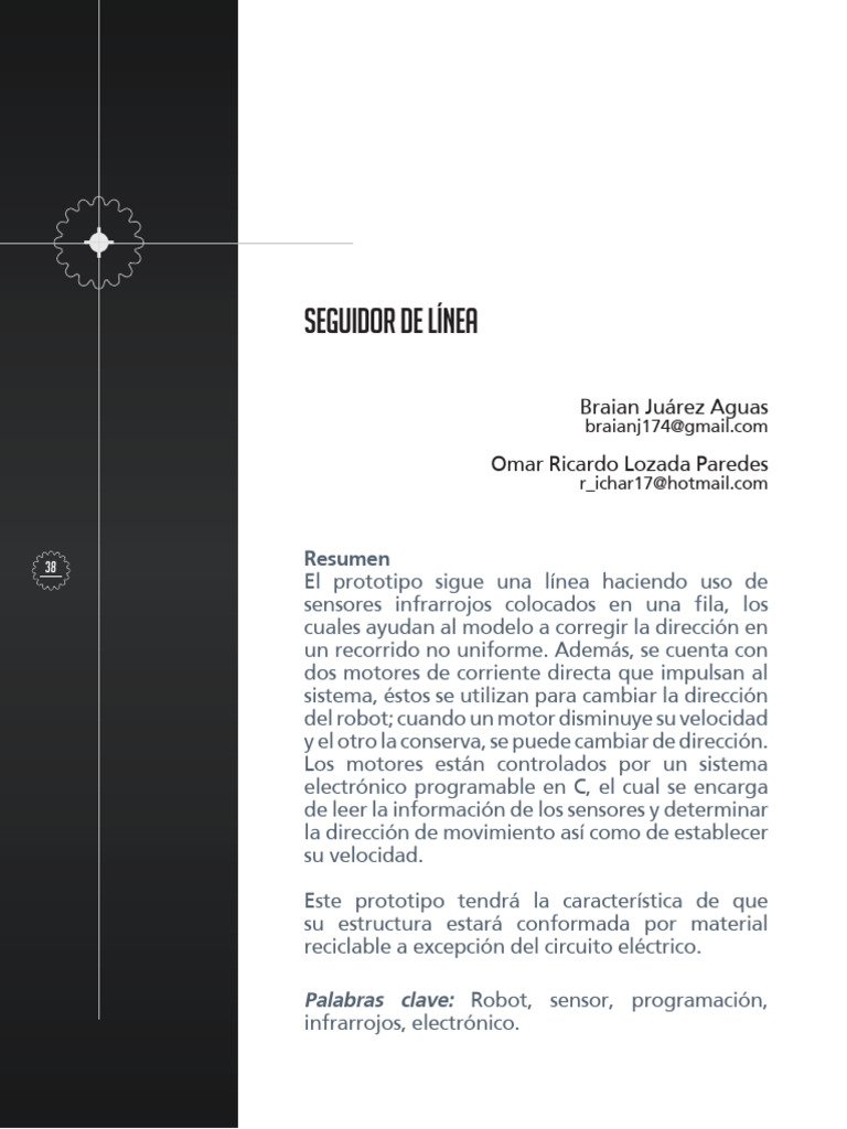 Prototipo de Robot Seguidor de Línea | PDF | Electrónica | Sensor
