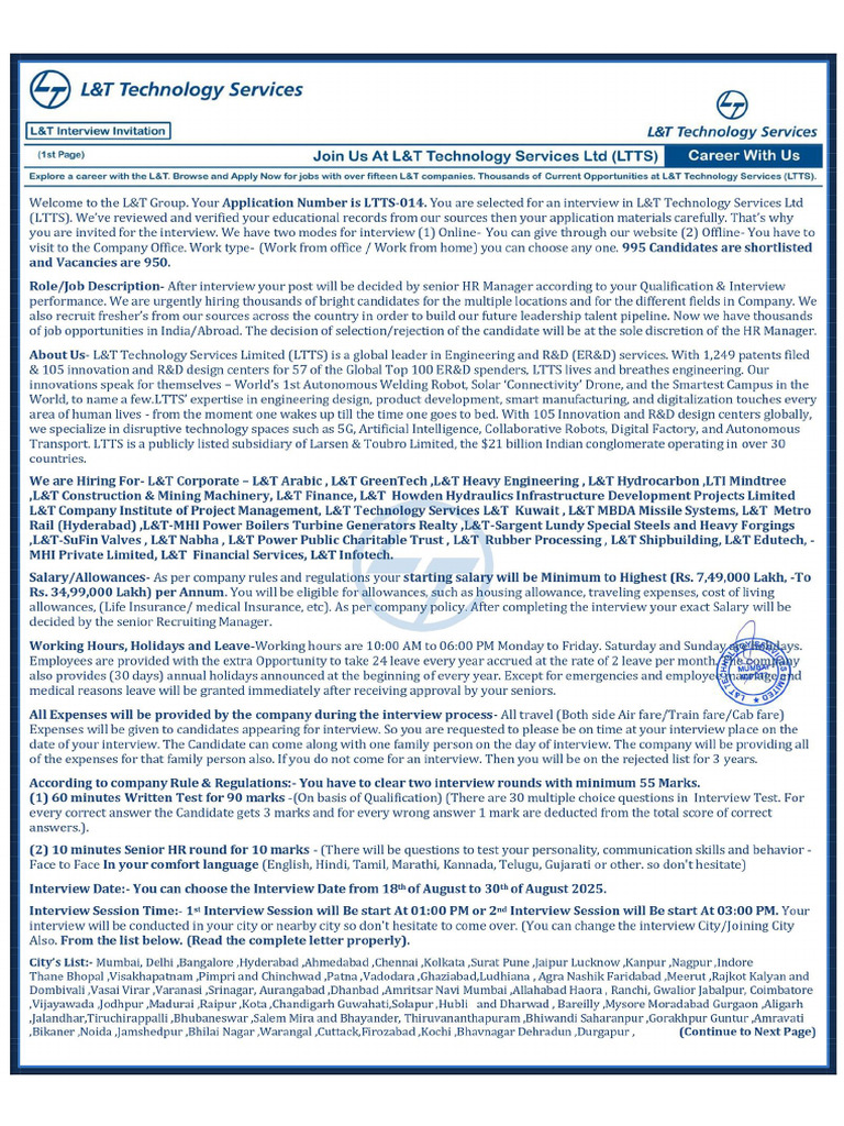Interview Offer Letter | PDF