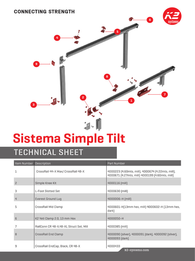 Sistema Simple Tilt: Hoja Técnica | PDF | Ingeniería mecánica ...