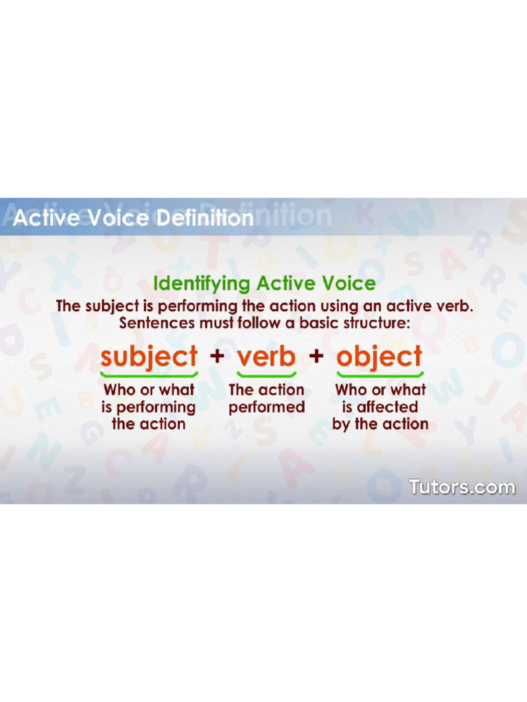 Active Voice - Explanation | PDF