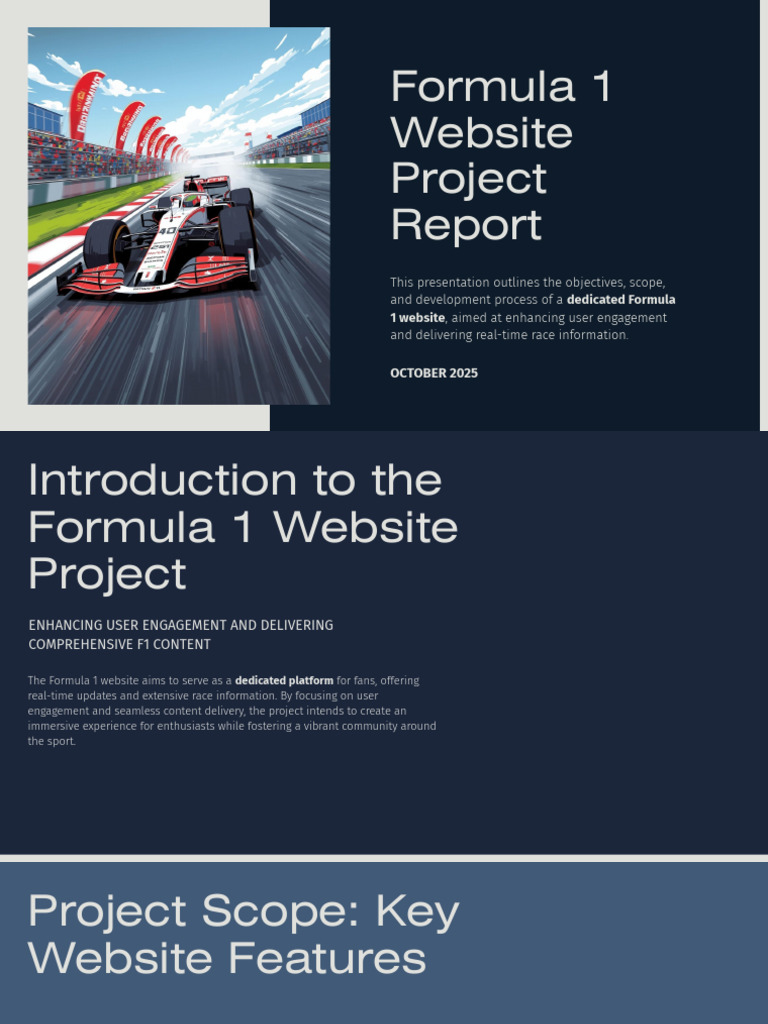 Formula 1 Website Project Overview | PDF | Databases | Usability
