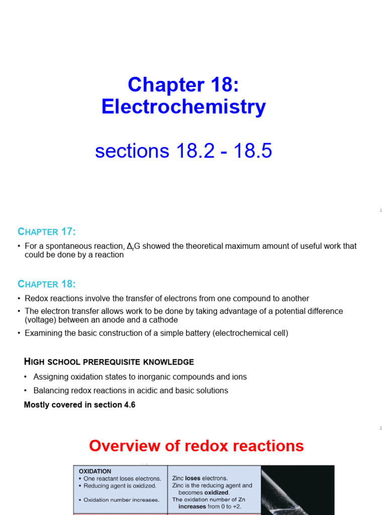 Understanding Redox Reactions and Electrochemical Cells | PDF | Redox ...