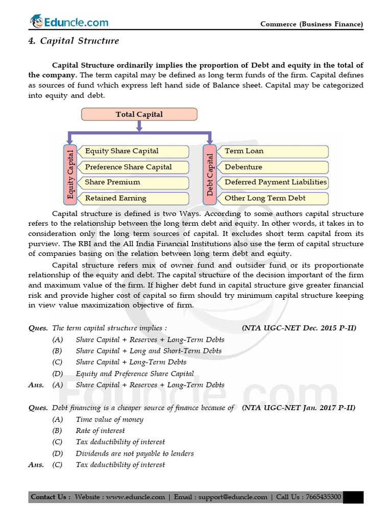 Understanding Capital Structure in Finance | PDF | Capital Structure ...