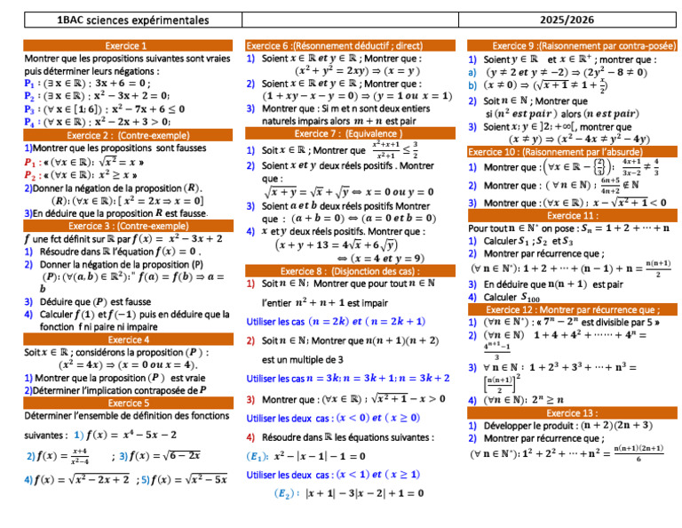 Logique et Propositions en Mathématiques | PDF | Logique mathématique ...