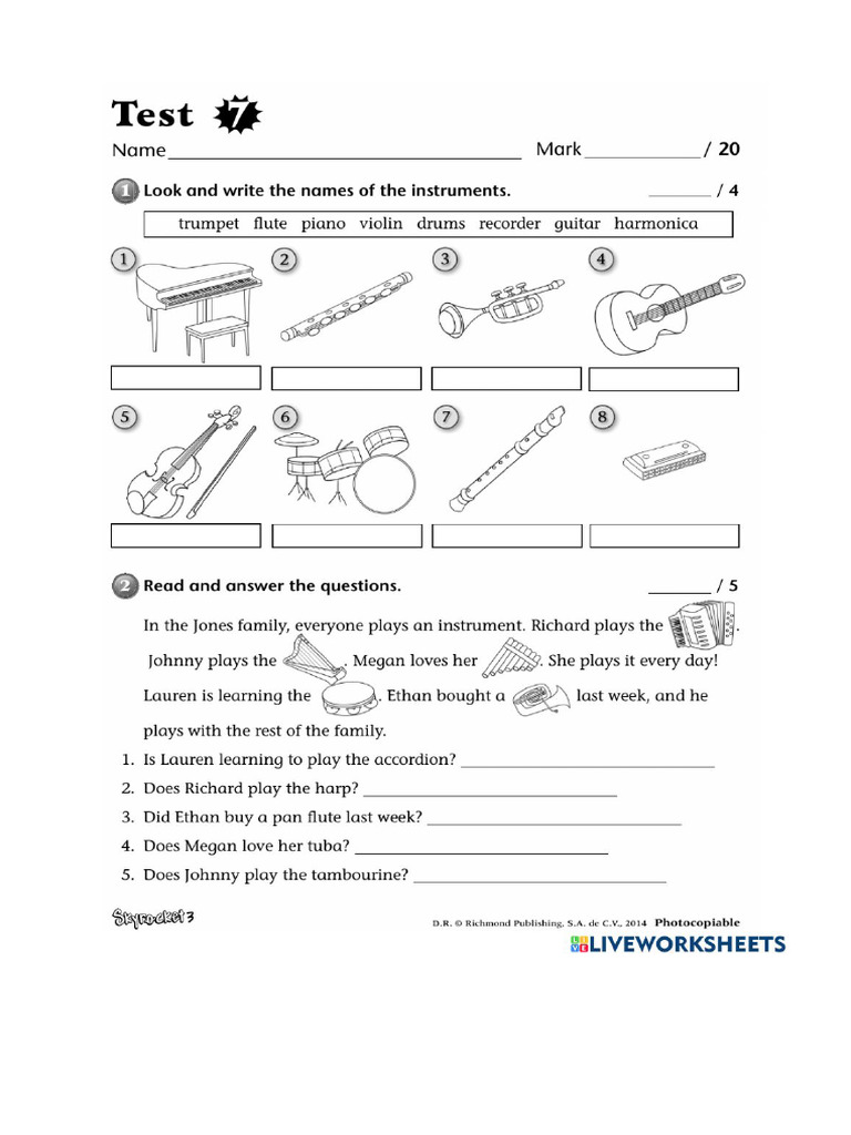 Worksheet 6724571 | PDF
