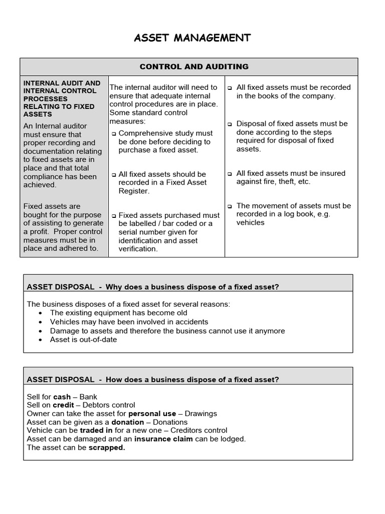 Fixed Asset Management and Auditing Guide | PDF