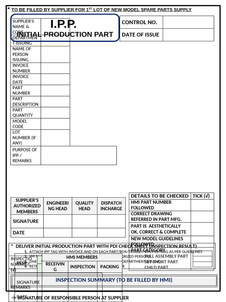IPP Tag Guidelines for Suppliers | PDF