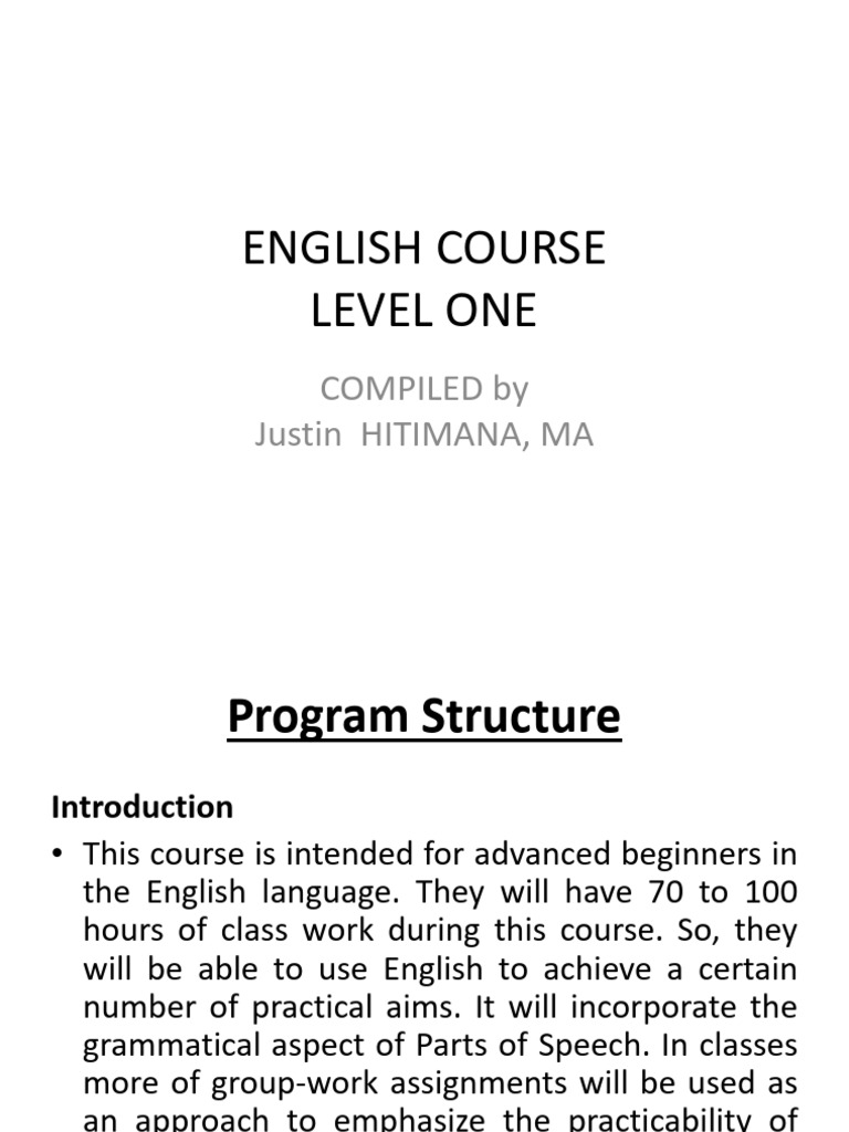 Level One English Course Overview | PDF | Grammatical Number | Pronoun