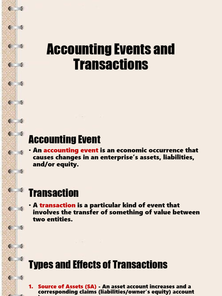 Accounting Events and Transactions Overview | PDF | Expense | Equity ...