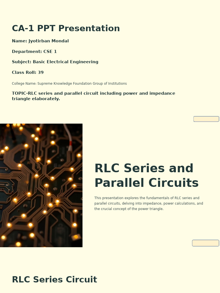 RLC Circuits: Power & Impedance Explained | PDF | Ac Power | Electrical ...