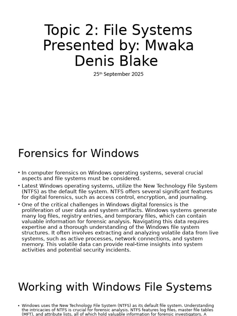 Windows Forensics: NTFS Insights | PDF | File System | Computer File