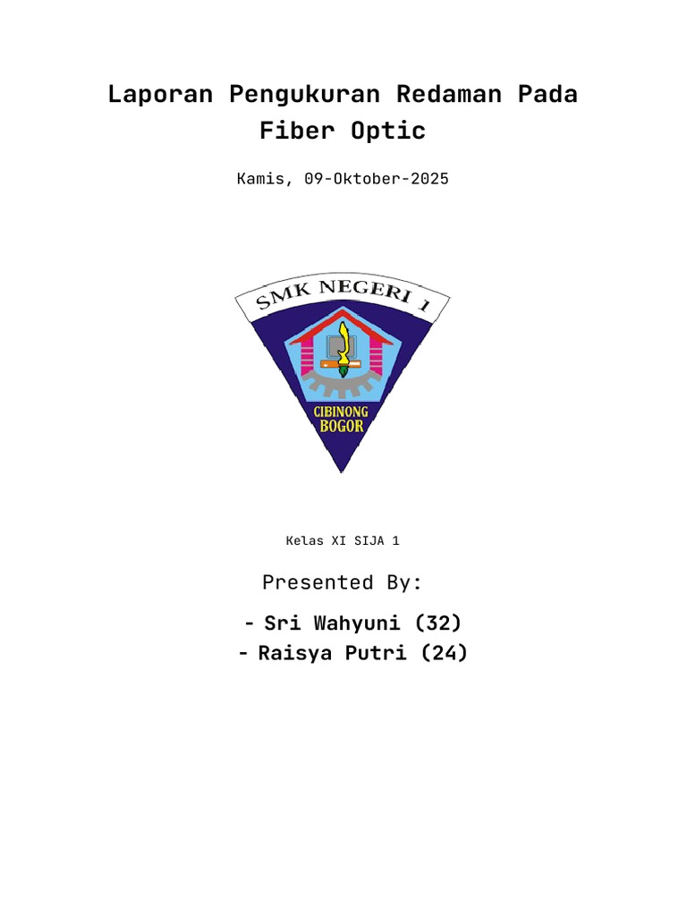 Pengukuran Redaman Fiber Optik | PDF
