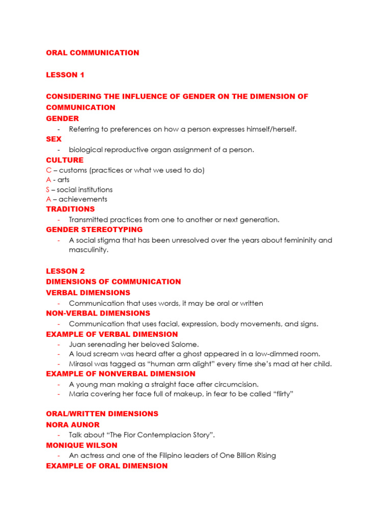 Gender and Dimensions of Communication | PDF | Cognition | Psychology