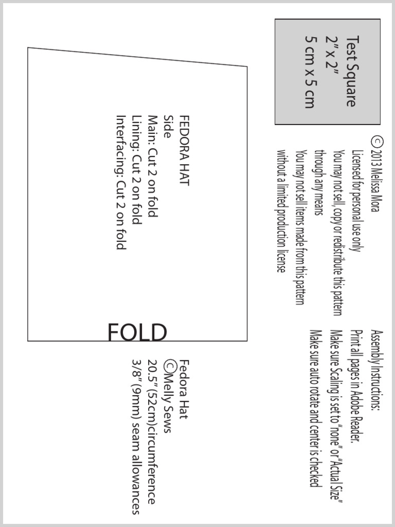 Fedora Hat Pattern Instructions | PDF