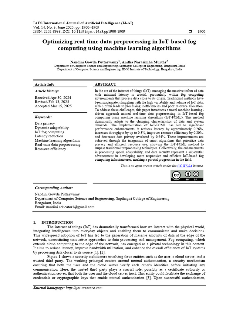 Optimizing IoT Fog Computing Preprocessing | PDF | Internet Of Things ...