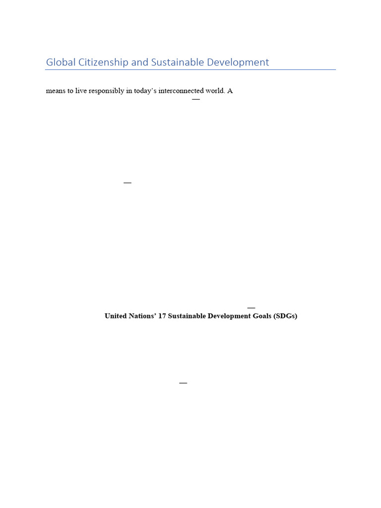 Global Citizenship for Sustainable Development | PDF | Sustainability ...