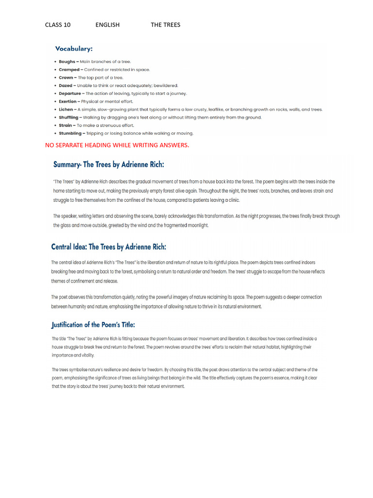 The Trees Notes Imp | PDF