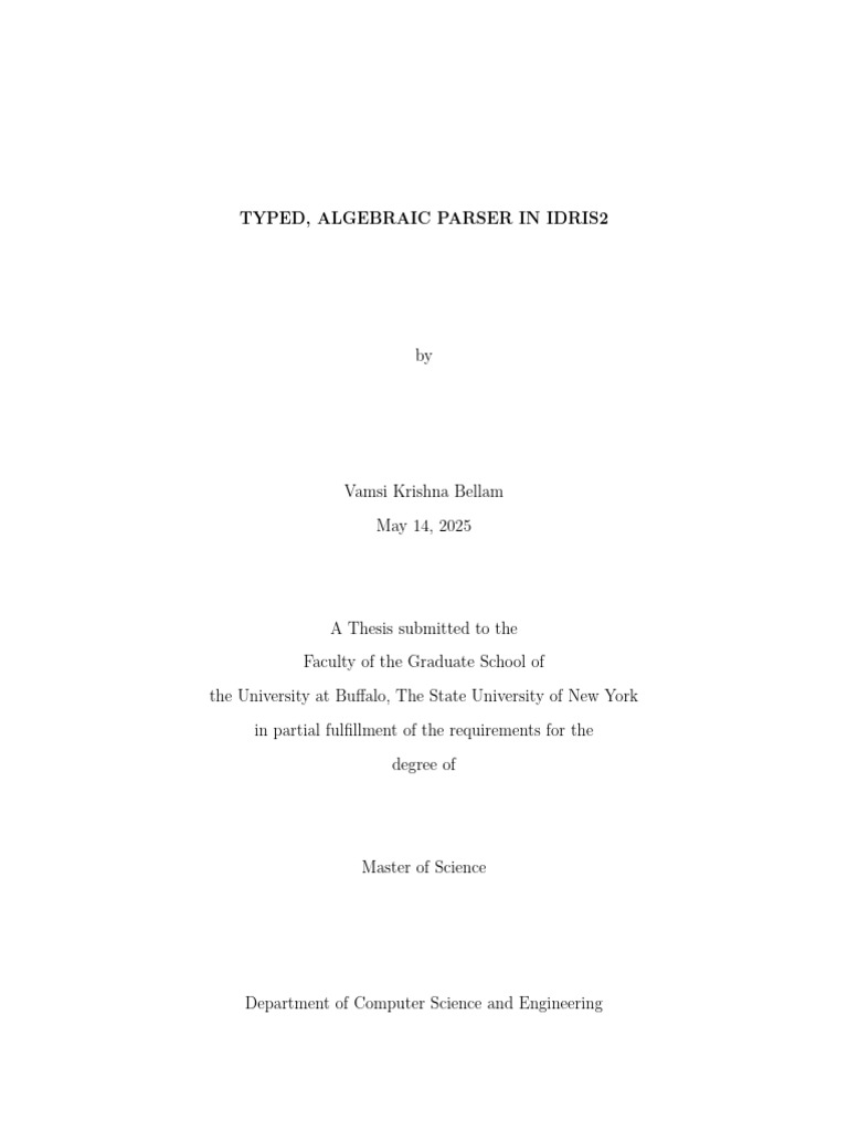 Typed Algebraic Parser in Idris2 | PDF | Parsing | Parameter (Computer ...