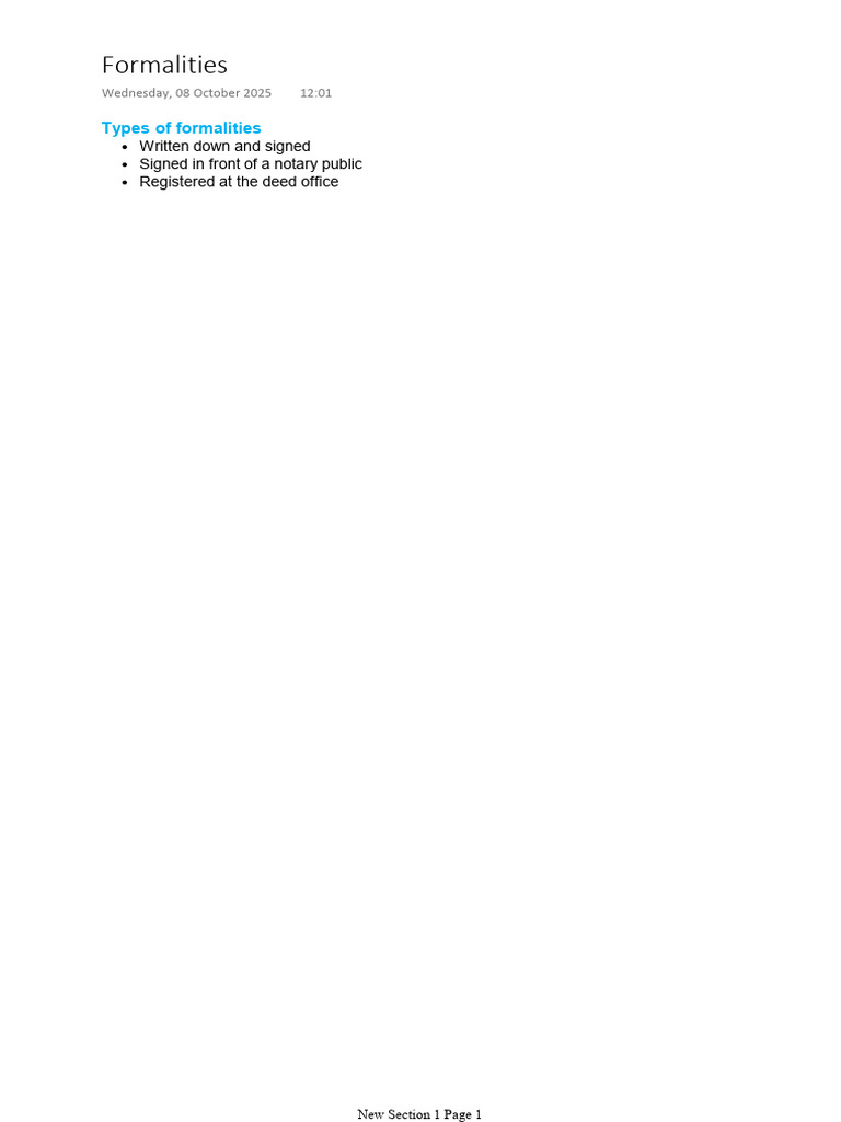 Types of Legal Formalities Explained | PDF