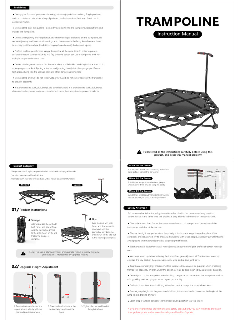 Trampoline Safety Guidelines and Instructions | PDF