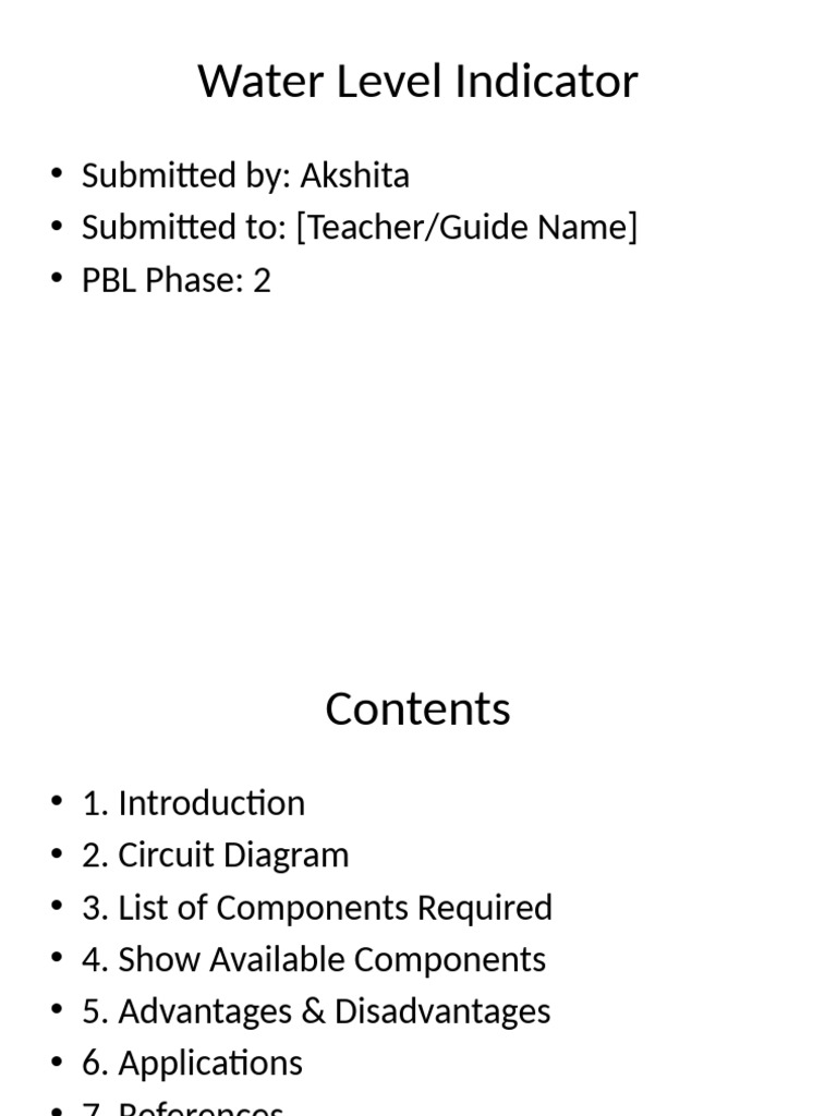 Water Level Indicator Guide | PDF