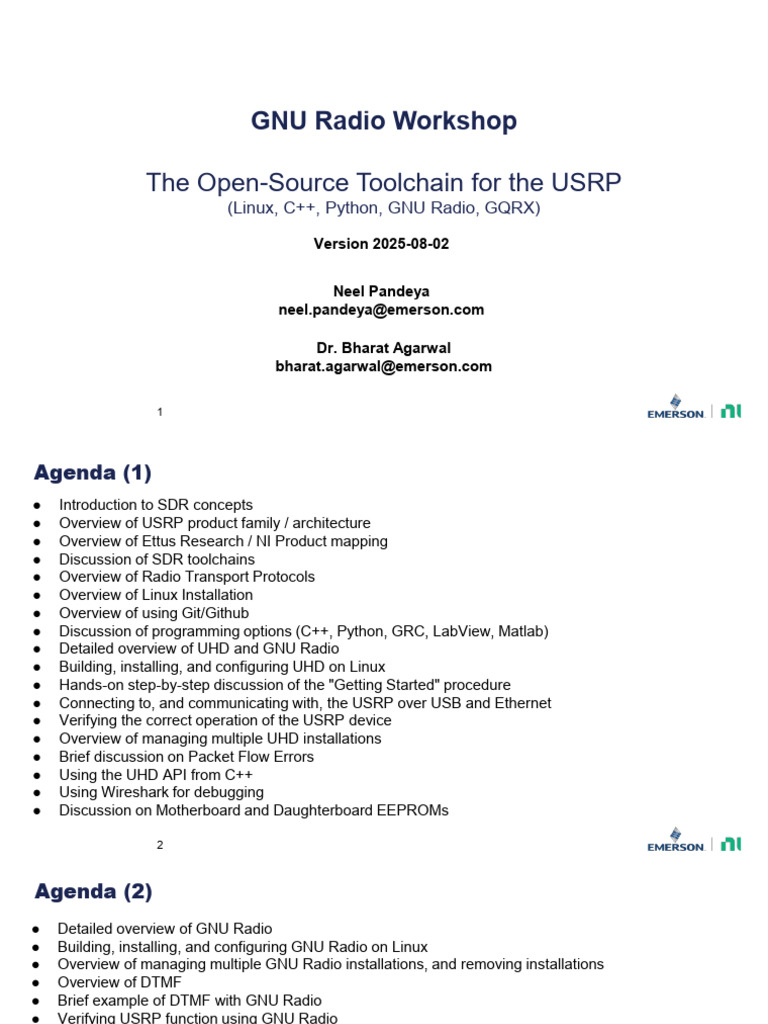 GNU Radio Workshop Overview and Guide | PDF | Software Defined Radio ...