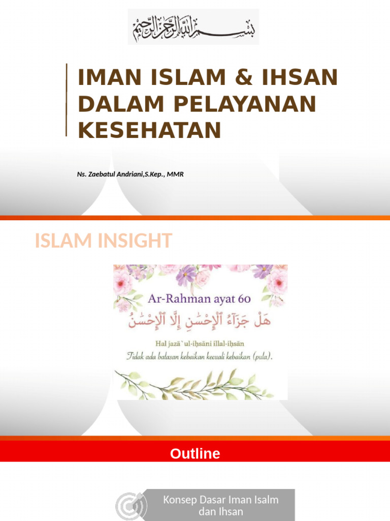 Iman Islam & Ihsan Dalam Pelayanan Kesehatan Syariah | PDF