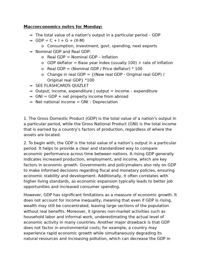 Understanding GDP and Its Limitations | PDF | Gross Domestic Product ...