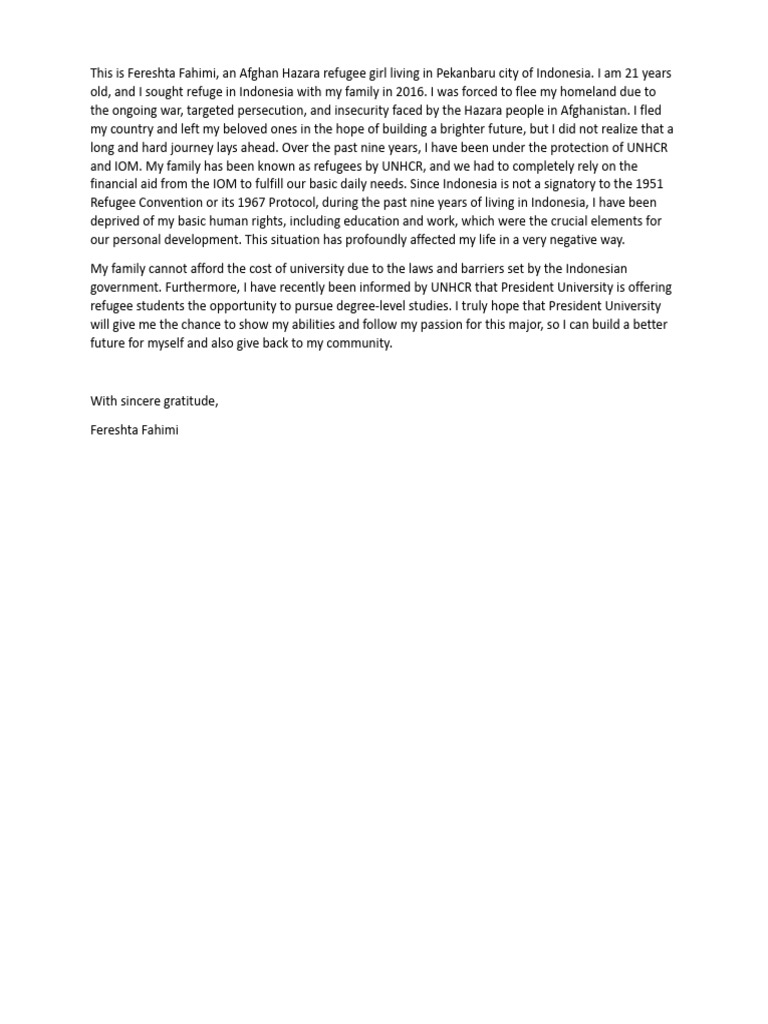Financial Statement Letter | PDF