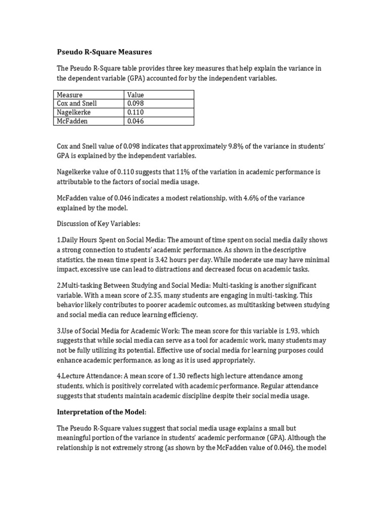 Pseudo R-Square Interpretation | PDF | Coefficient Of Determination ...
