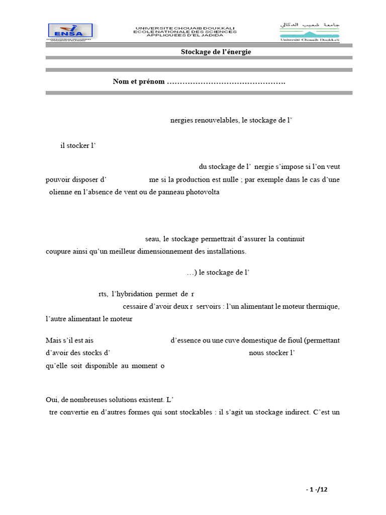 Solutions de stockage d'énergie renouvelable | PDF | Stockage de l ...