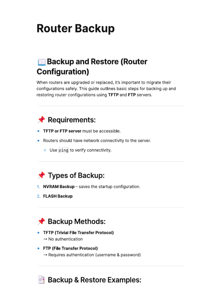 11 Router Backup | PDF